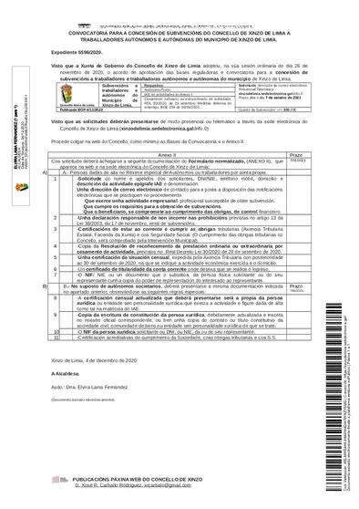 20201204_Comunicacion_Colga r Bases de SUBVENCIÓNS do Concello de Xinzo á AUTÓNOMOS e Anexo II Solicitude