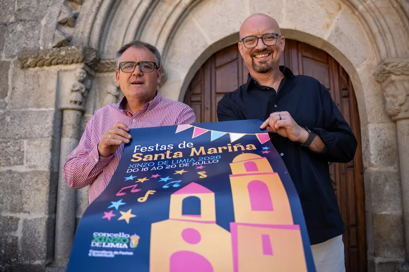 Amador D&iacute;az e Ricardo Sieiro na presentaci&oacute;n das Festas de Santa Mari&ntilde;a.