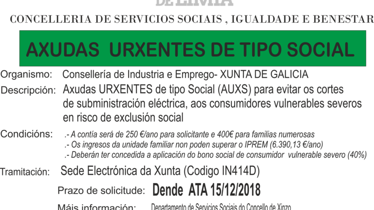Axudas urxentes de tipo social