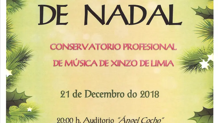 CONSERVATORIO DE M&Uacute;SICA CARTAZ NADAL 2018