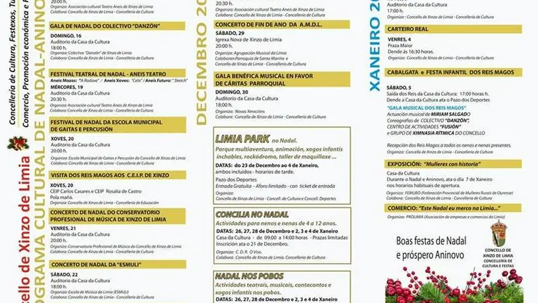 PROGRAMA CULTURAL DE NADAL 2018 EN XINZO DE LIMIA