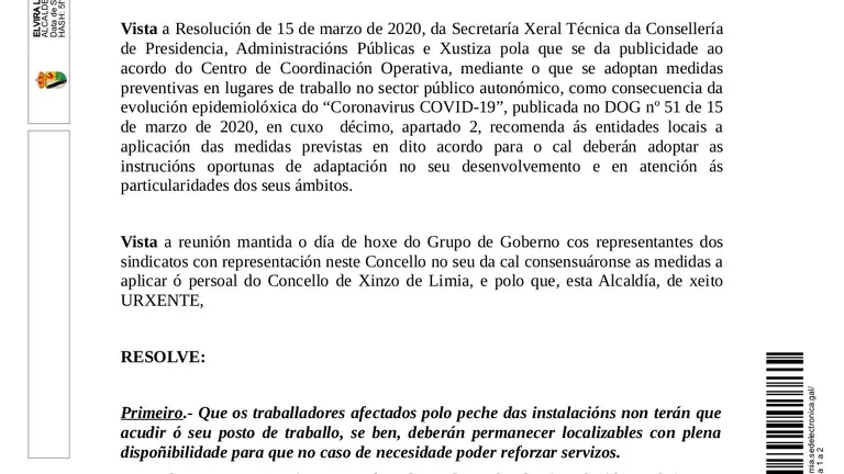 Decreto reorganizaci&oacute;n servicios munipais