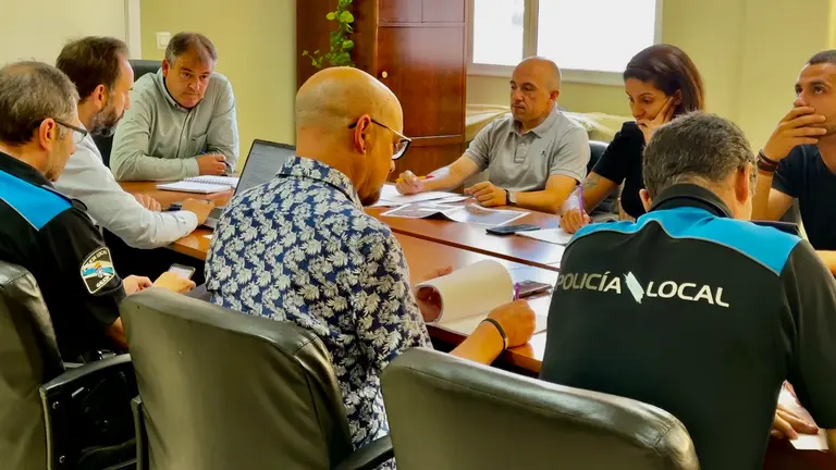 Durante a reuni&oacute;n de seguridade.