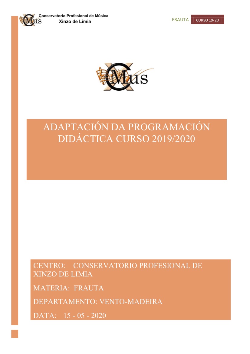 Adaptaciones programaciones Cmus Xinzo de Limia