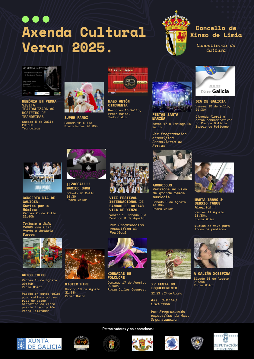 Cartel programa verán cultural Xinzo 2025