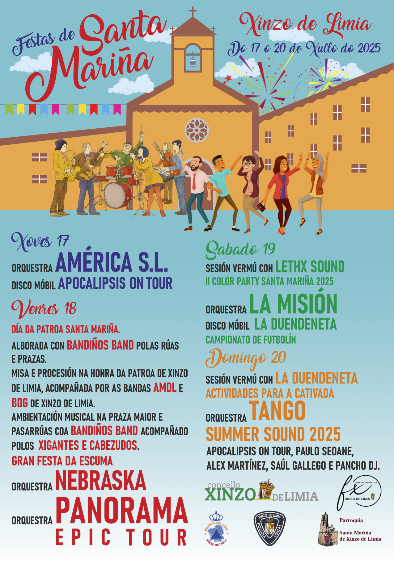 Cartel Festas Santa Mariña 2025