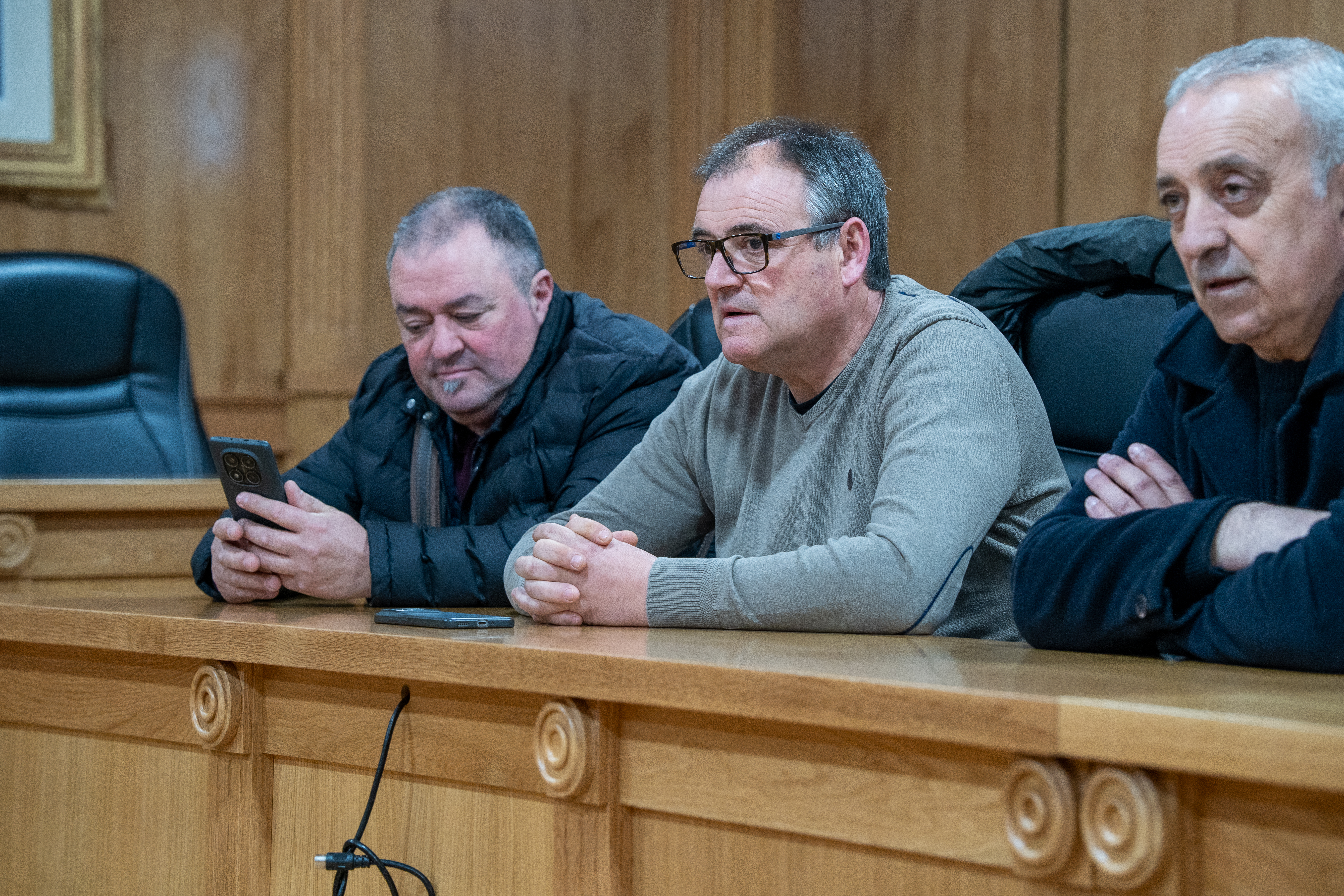 Amador Díaz, intervindo na reunión de alcaldes e alcaldesas da comarca da Limia.